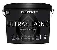 Краска интерьерная для стен ELEMENT PRO ULTRASTRONG (белая В1) 1кг