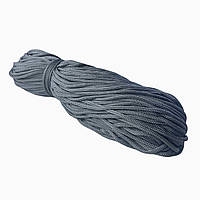 Шнур текстильний, без наповнювача, плетений 5 мм графітовий