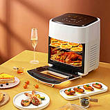 Аерофритюрниця безмасляна 3в1 гриль сушка для фруктів овочів 3500W Zepline ZP-111 мультипіч 15л Біла, фото 9
