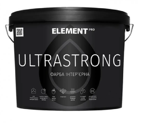 Фарба інтер'єрна для стін ELEMENT PRO ULTRASTRONG (біла В1) 5кг, фото 1