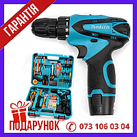 Шуруповерт аккумуляторный в кейсе Makita DF330DWE 12V 2A/h Li-Ion с набором инструментов