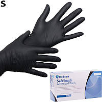 Нитриловые перчатки Medicom SafeTouch Advanced Black (черные), размер S, 100 шт