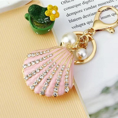 Креативний модний брелок підвіска у формі перлинна мушля з кристалами, фото 1