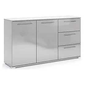 Комод 2Д 3шх Мегі сірий глянець шиншила/дзеркало Міро Марк