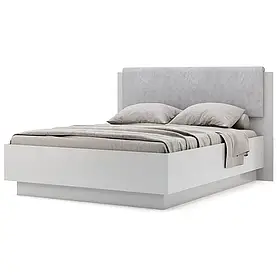 Ліжко двоспальне з п.м. Мегі сірий глянець шиншила/дзеркало Міро Марк