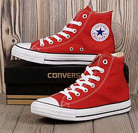 Мужские кеды Converse All Star высокие красные 36-44 размеры Код 1114КОНВ