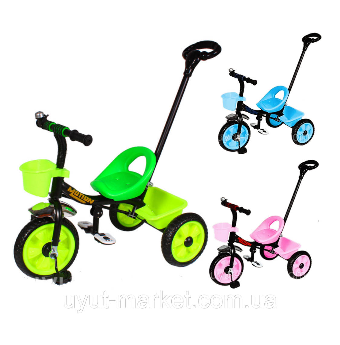Триколісний дитячий велосипед від 1-2 років TILLY MOTION T-320 з батьківською ручкою
