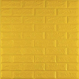 3D панель самоклеюча цегла Жовтий 700х770х5мм (010-5) SW-00000146