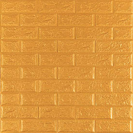 3D панель самоклеюча цегла Золото 700х770х5мм (011-5) SW-00000147