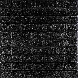 3D панель самоклеюча цегла Чорний 700х770х5мм (019-5) SW-00000151