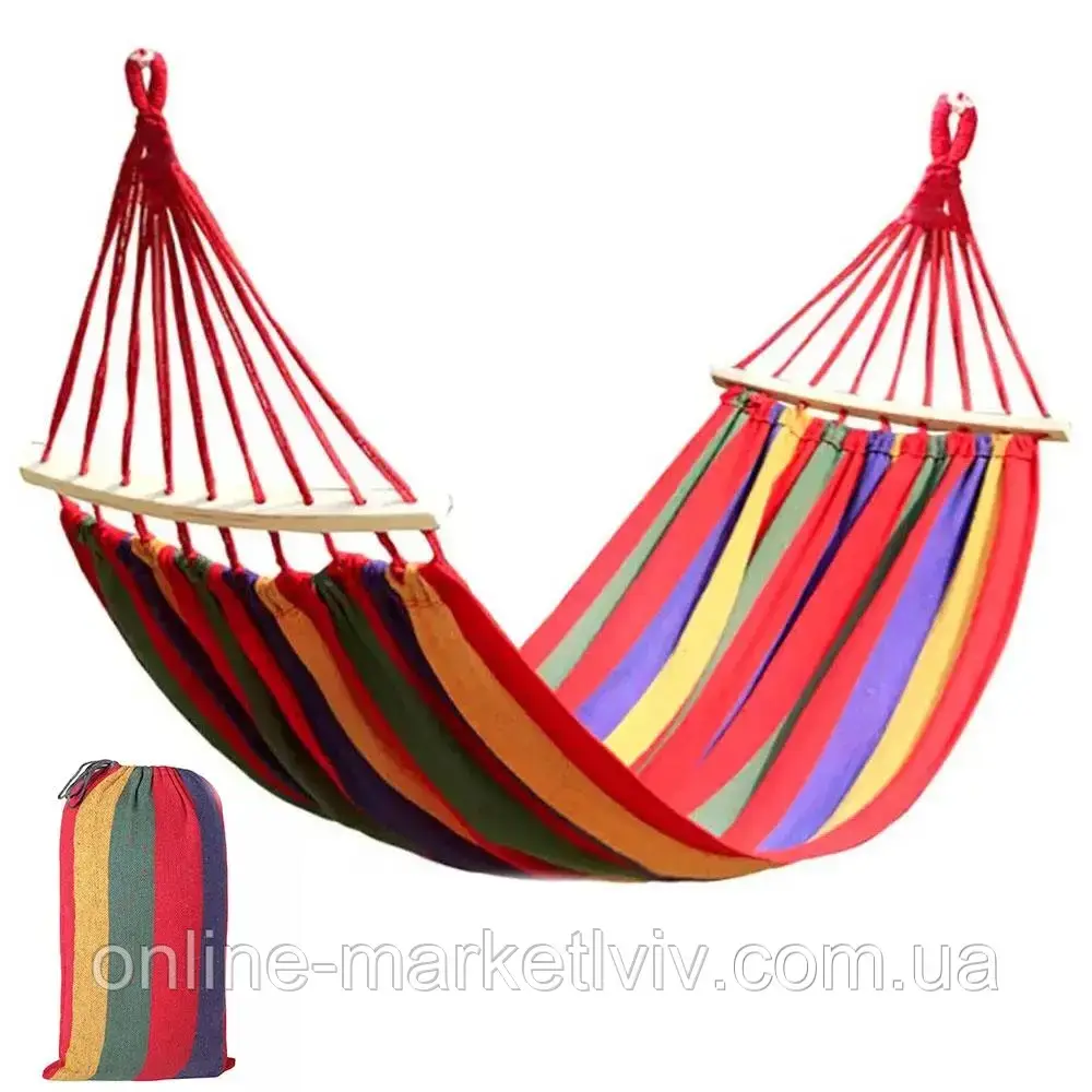 Купить Подвесной гамак с планкой 80*200 см / Мексиканский гамак на дачу ...