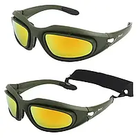 Тактические очки Daisy C5 олива c поляризацией и сменными линзами, Polarized баллистические очки sun