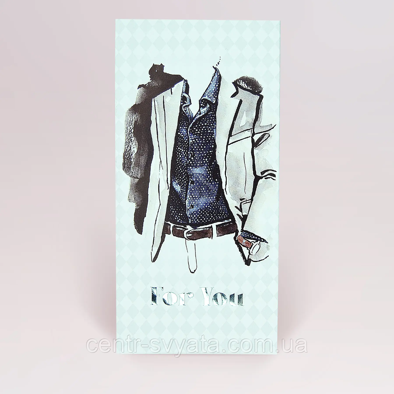 Конверт для грошей "For you: чоловічий" срібло