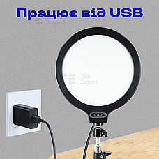 Лампа кругла VAS-01 3000-7000K 18W відеосвітло для фото, відео, макіяжу зі штативом 2,1 м. Студійне світло, фото 3
