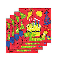 Серветки паперові святкові "Happy Birthday, тортик", 20 штук