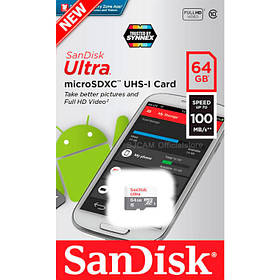 Мапа пам'яті SANDISK microSDHC 64 GB C10 100MB/s