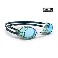 Шведські окуляри для плавання комплект сині/бірюзові затемнені дзеркальні лінзи - ОДИН РОЗМІР