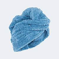 Рушник для волосся з мікрофібри синій - Без розміру