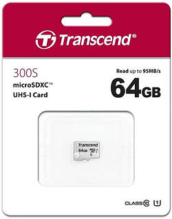 Мапа Пам'яті TRANSCEND microSDXC 64 GB UHS-1 300S no ad