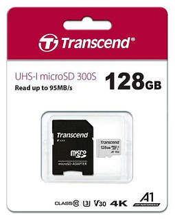 Мапа Пам'яті TRANSCEND microSDXC 128 GB UHS-I 300S + ad