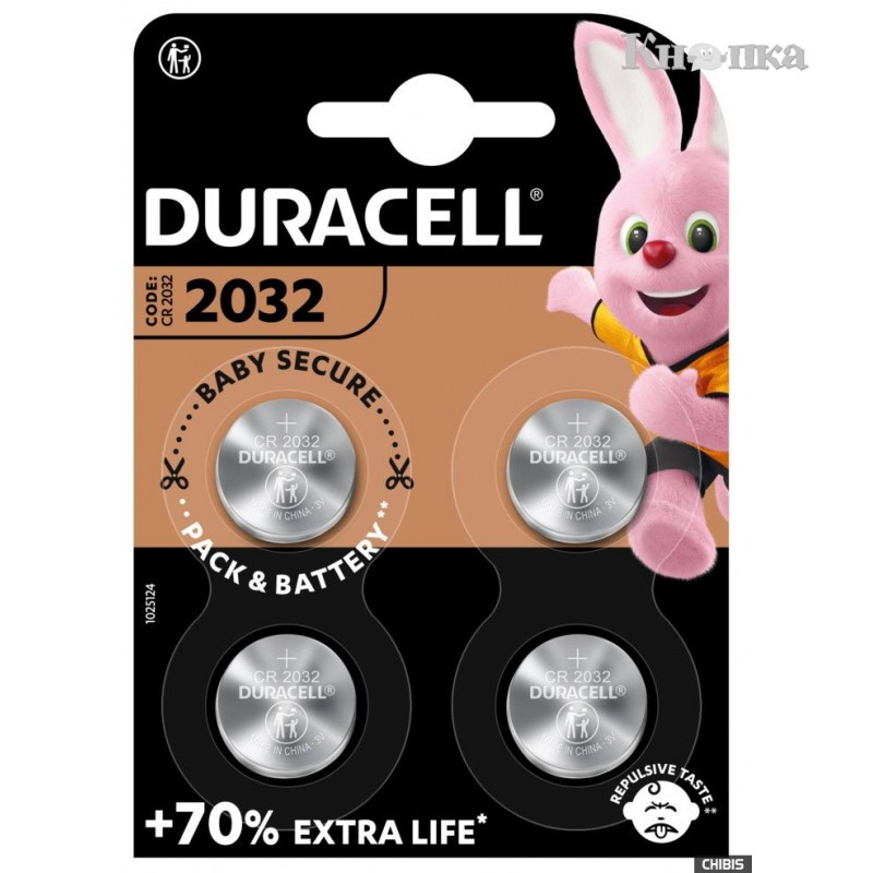 Батарейка Duracell Lithium CR2032 1 шт., DURACELL, Арт.52744
