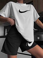 Женский летний спортивный костюм футболка шорты оверсайз с эмблемой Nike