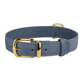 Нашийник для собак шкіряний ТМ BronzeDog Crazy ширина 11мм довжина 38-48 см денім