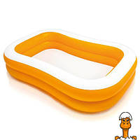 Детский надувной бассейн мандарин, прямоугольный, игрушка, от 1 года, Intex 57181