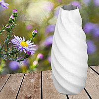 Фігурна настільна / підлогова ваза для квітів і сухоцвітів спіральна декоративна "Spiral" 20см.