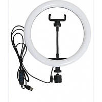 Кольцевая LED лампа LC-666 , 1 крепление телефона, USB (26см) tn