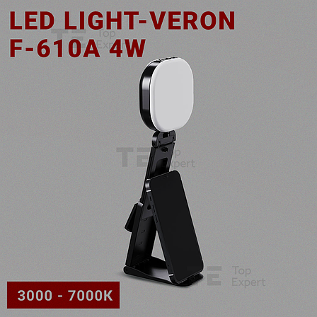 Накамерне світло Veron F-610A LED Live Streaming Light селфі спалах на телефон камеру ноутбук для трансляцій, фото 2
