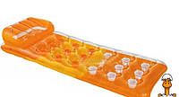 Надувной матрас для плавания цветной стаканы, с подушкой, детская игрушка, оранжевый, Intex 58890(Orange)
