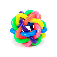 Іграшка м'яч для собак Pipitao 061111 D:7,0см Multi Color гумовий плетений tn