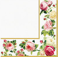 Салфетка для декупажа 33*33 Rosy Frame gold