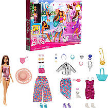 Адвент-календар Барбі з лялькою, одягом, аксесуарами Barbie Doll and Fashion Advent Calendar