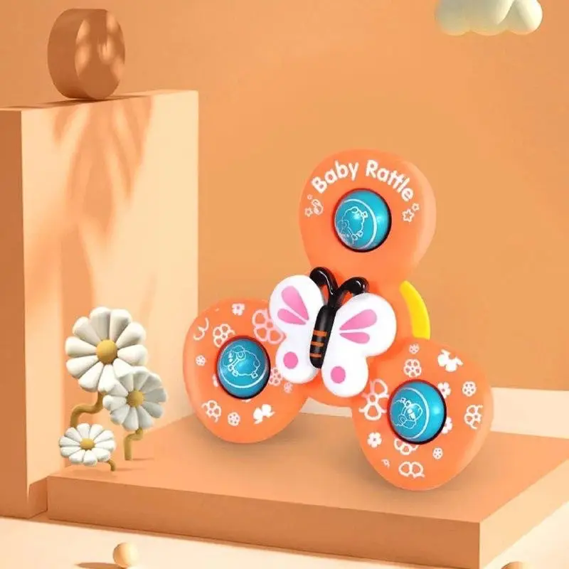 Брязкальце спінер на присосці  6329 Метелик на 3 пелюстки, фото 1