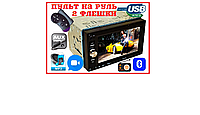 Автомагнитола Pioneer 2DIN, BT, SD, USB,AUX,Fm. Гарантия+ПУЛЬТ на РУЛЬ