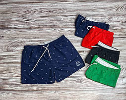 Чоловічі пляжні купальні шорти у великому розмірі з якорями