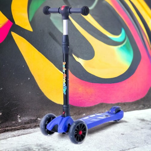 Самокат триколісний дитячий (світлі колеса) 5410 Синій