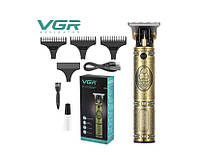 Универсальный аккумуляторный триммер с насадками для стрижки волос и бороды VGR V-085 tn
