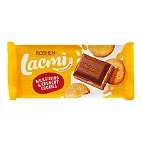 Шоколад молочний Roshen Lacmi, з молочною начинкою та печивом, 100 г