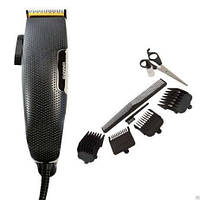 Машинка для стрижки волос проводная с насадками, расческой и ножницами GEMEI GM-806 tn