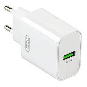 SM  SM Сетевое Зарядное Устройство XO L103 1USB QC 18W+USB to Micro Цвет Белый, фото 2
