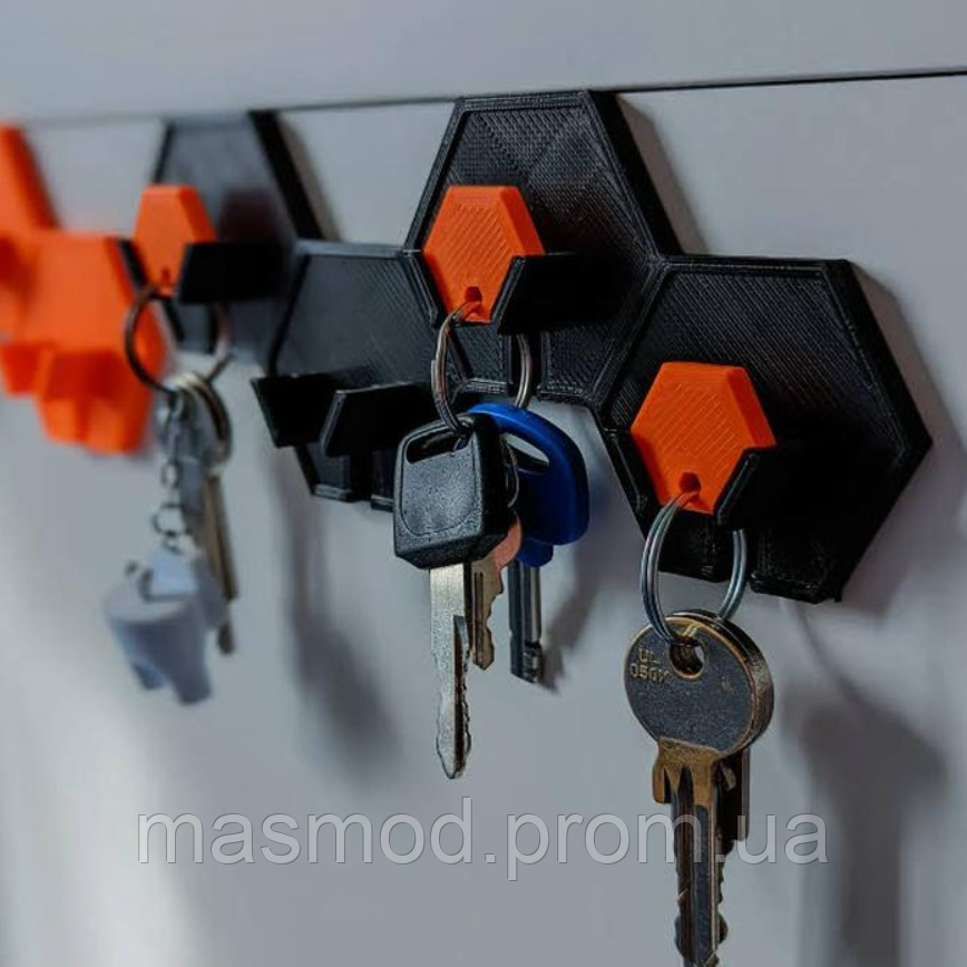 Вішалка для ключів з брелоками на ключі настінна / Тримач ключниця на стіну для дому та офісу