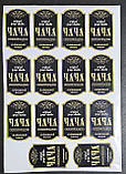 Комплект з 14 фігурних наклейок/етикеток на пляшки чачі - 10 х 6 см, фото 4