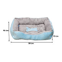 Лежак для котів собак Taotaopets 545508 Blue M 58*46CM tn
