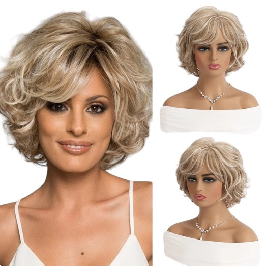 Перука пшенична блондинки хвиляста, термоволокно VC WIG 342