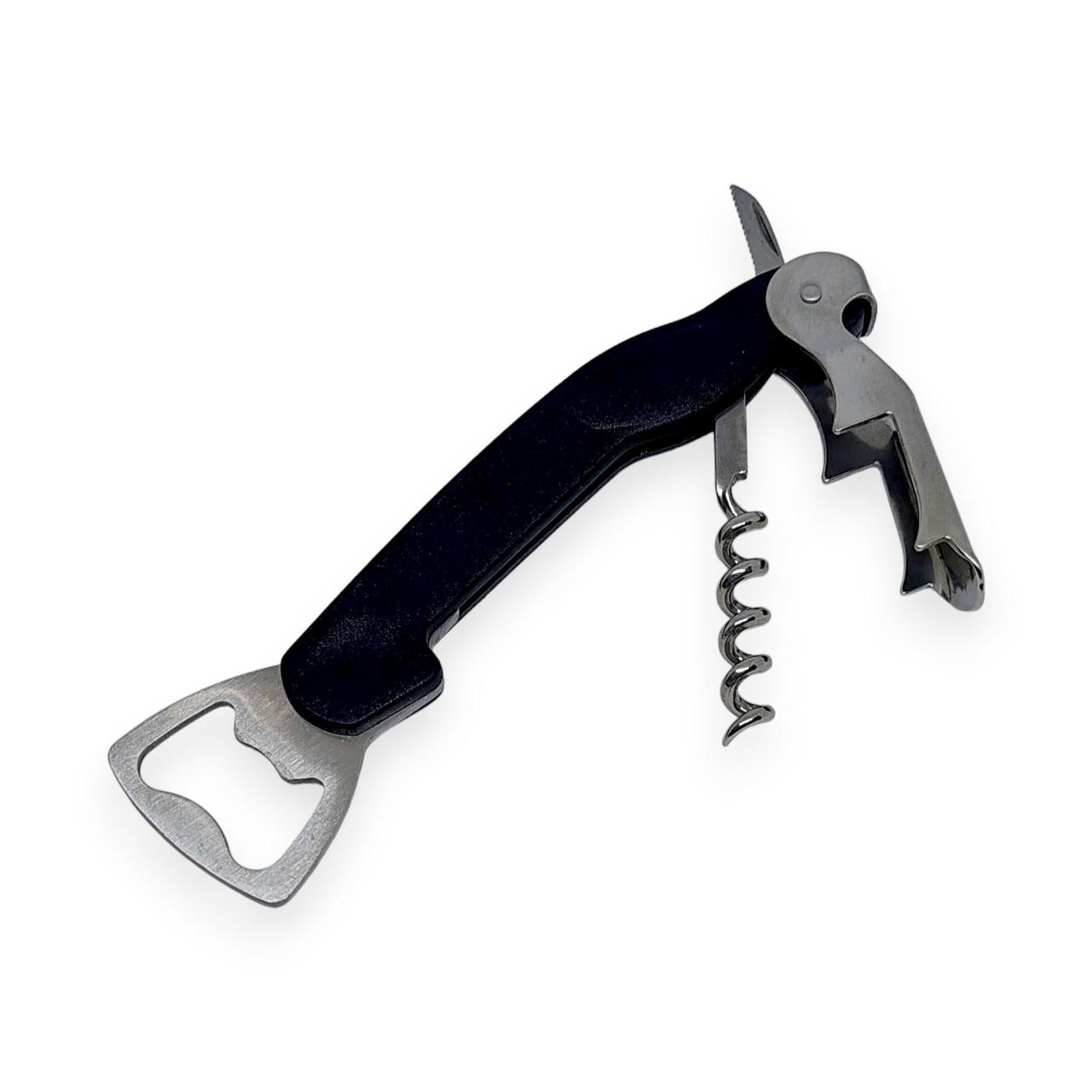 Ніж-відкривачка для офіціанта A-Plus #1074 нарзанник двоступеневий зі штопором