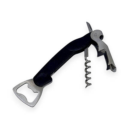 Ніж-відкривачка для офіціанта A-Plus #1074 нарзанник двоступеневий зі штопором, фото 1