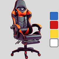 Кресло геймерское компьютерное игровое Bonro B-810 с подставкой для ног офисное для компьютера дома Красный